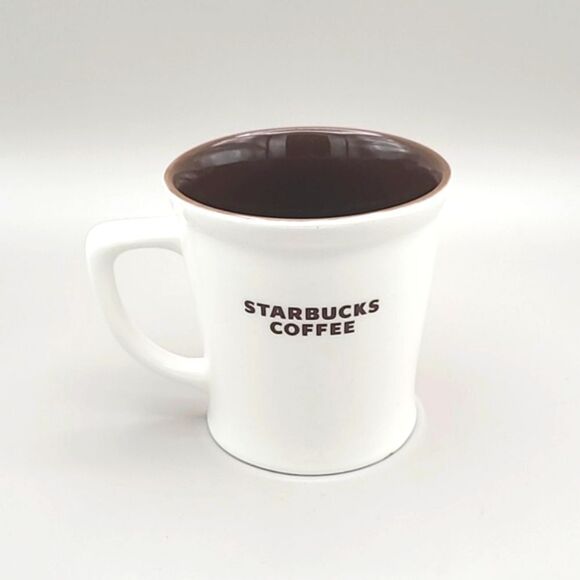Starbucks Coffee Mug, White with Brown on the Inside, 2009 - Picture 1 of 4